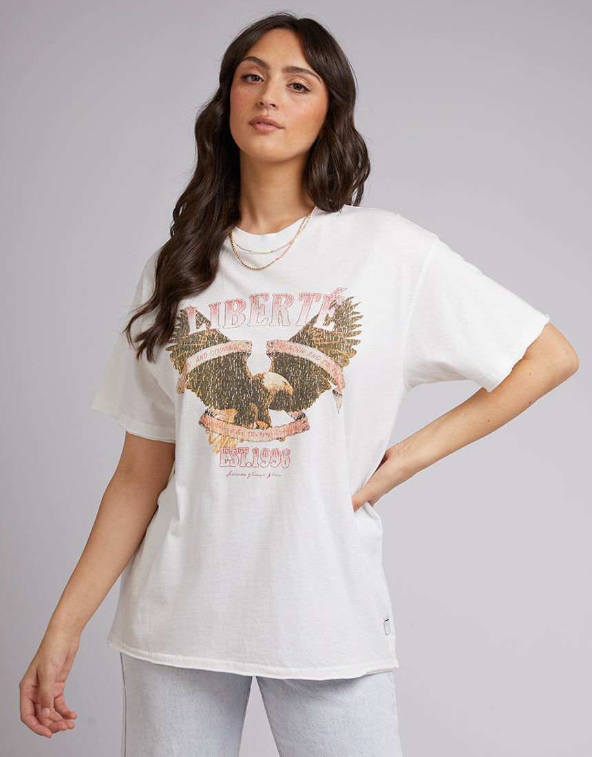 ALL ABOUT EVE LOYAL TEE - VINTAGE WHITE - WILDROSE