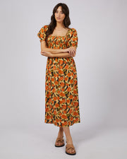 ALL ABOUT EVE MARGOT FLORAL SHIRRED DRESS  - WILDROSE
