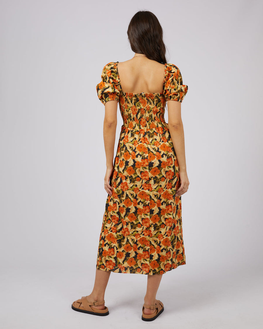 ALL ABOUT EVE MARGOT FLORAL SHIRRED DRESS  - WILDROSE