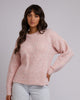 ALL ABOUT EVE JOEY KNIT CREW - PINK - WILDROSE