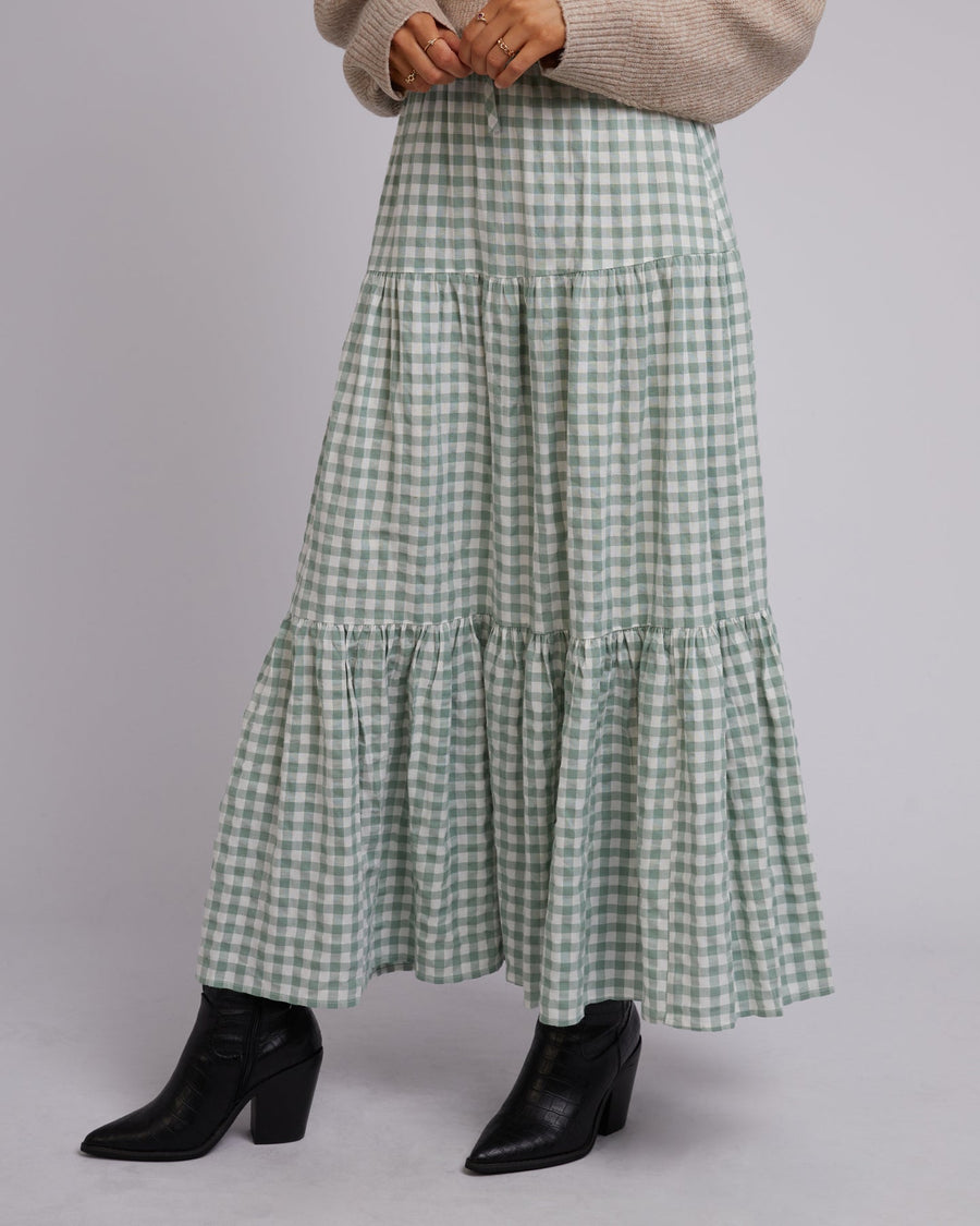 ALL ABOUT EVE FRANKIE MAXI SKIRT - SAGE - WILDROSE