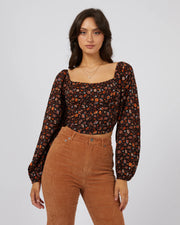 ALL ABOUT EVE LUNA FLORAL TOP - WILDROSE