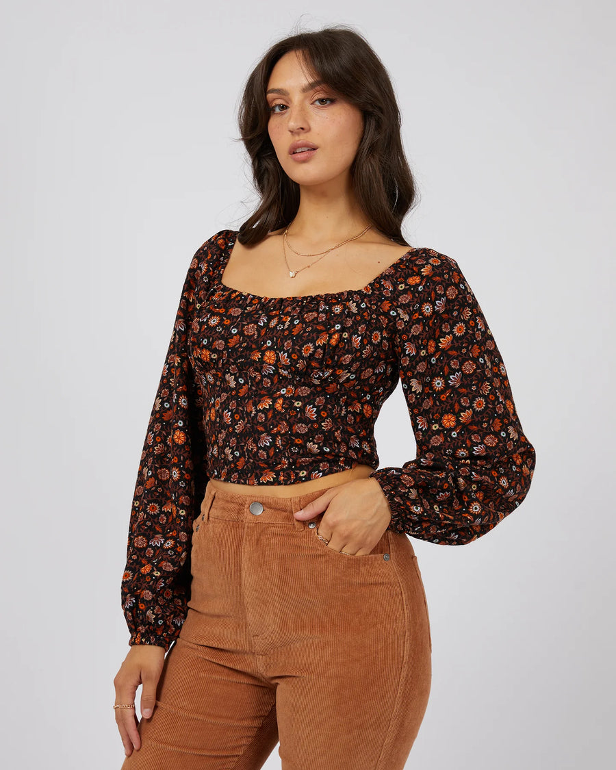 ALL ABOUT EVE LUNA FLORAL TOP - WILDROSE