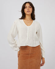 ALL ABOUT EVE PALOMA SHIRT - VINTAGE WHITE - WILDROSE