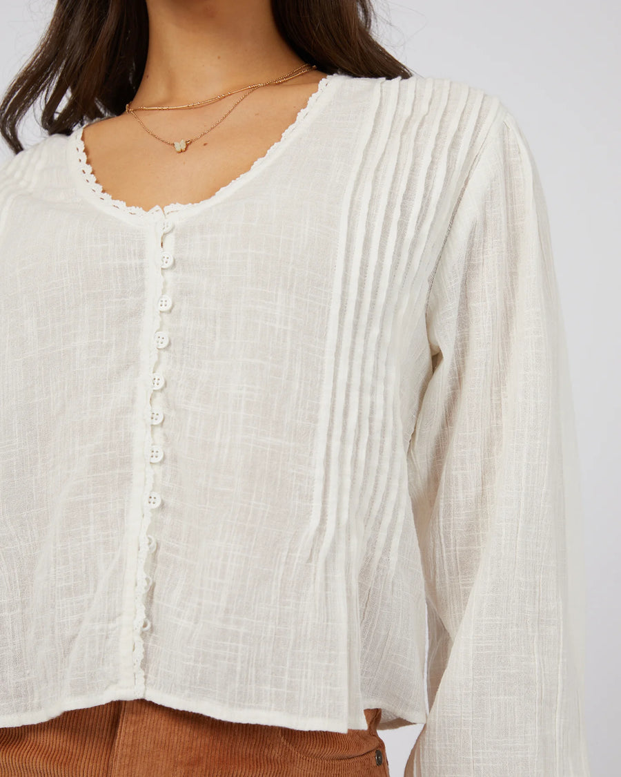 ALL ABOUT EVE PALOMA SHIRT - VINTAGE WHITE - WILDROSE