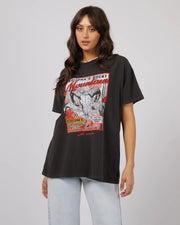 ALL ABOUT EVE ROCKY MOUNTAIN STANDARD TEE - WASHED BLACK - WILDROSE