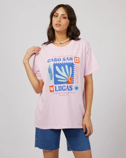 ALL ABOUT EVE BAJA STANDARD TEE - LIGHT PINK - WILDROSE