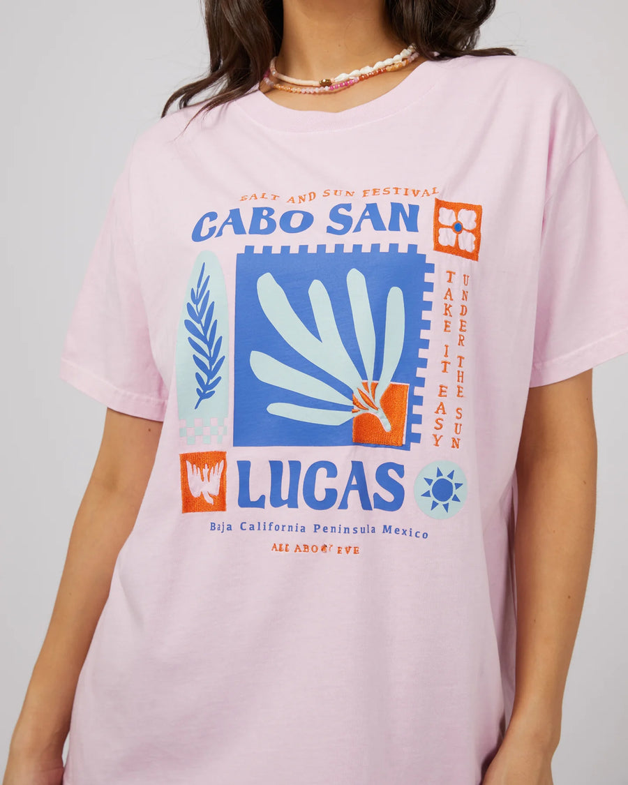 ALL ABOUT EVE BAJA STANDARD TEE - LIGHT PINK - WILDROSE