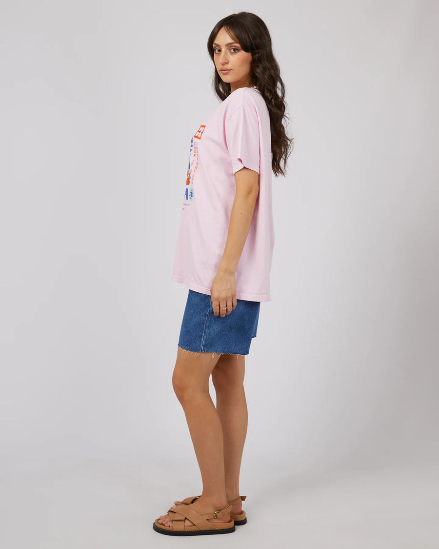 ALL ABOUT EVE BAJA STANDARD TEE - LIGHT PINK - WILDROSE