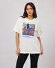 ALL ABOUT EVE ACTIVE SESSIONS O/S TEE - VINTAGE WHITE - WILDROSE