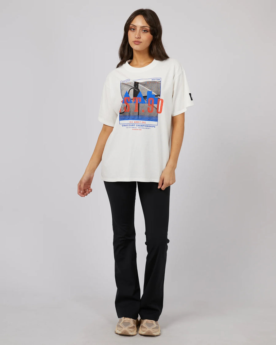 ALL ABOUT EVE ACTIVE SESSIONS O/S TEE - VINTAGE WHITE - WILDROSE