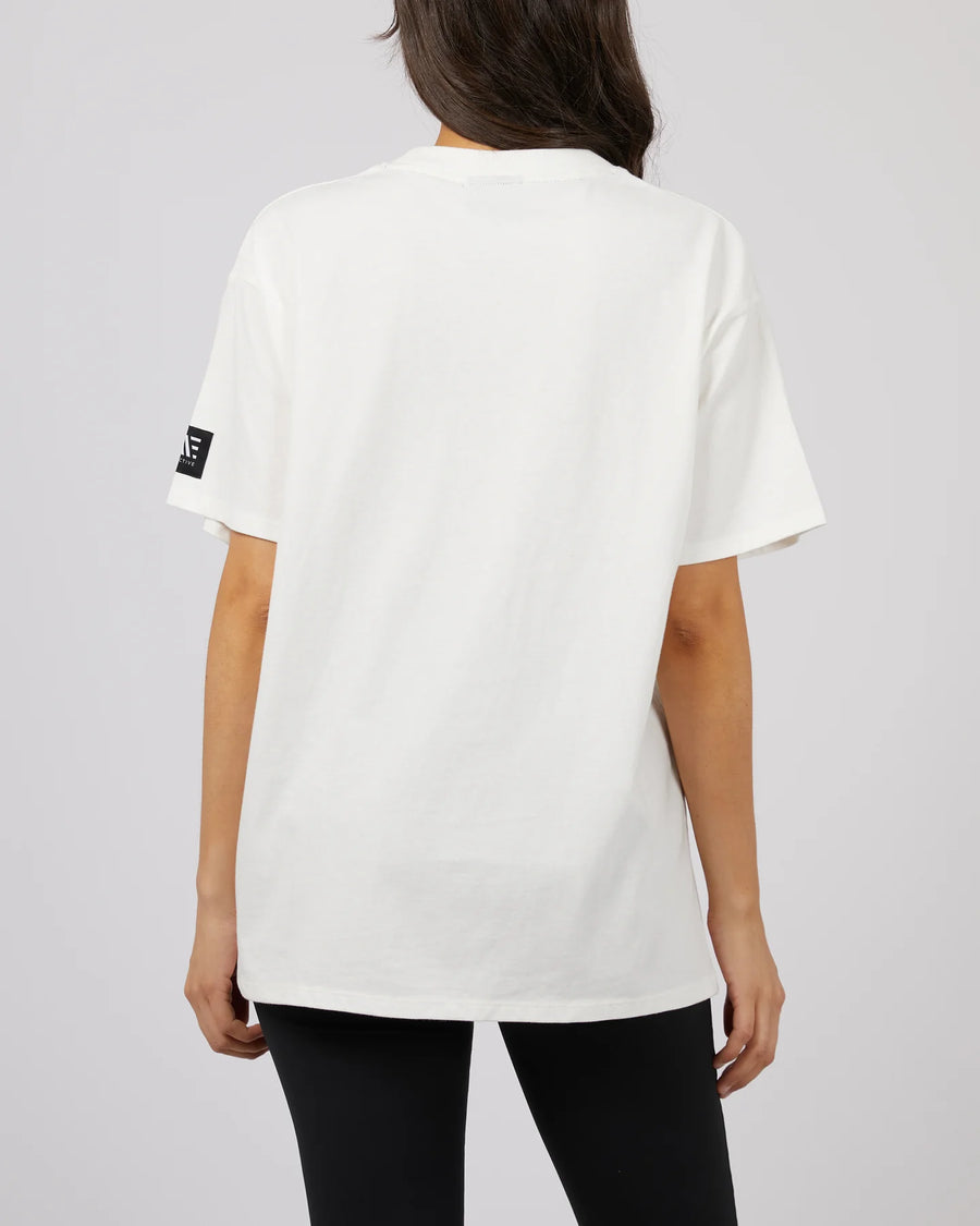 ALL ABOUT EVE ACTIVE SESSIONS O/S TEE - VINTAGE WHITE - WILDROSE