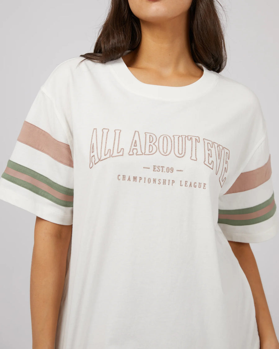 ALL ABOUT EVE BOSTON PANEL TEE - VINTAGE WHITE - WILDROSE