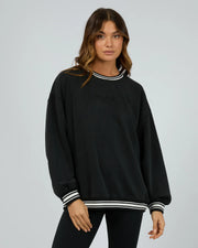 ALL ABOUT EVE LUXE ACTIVE COLLEGE CREW SWEATER - WILDROSE