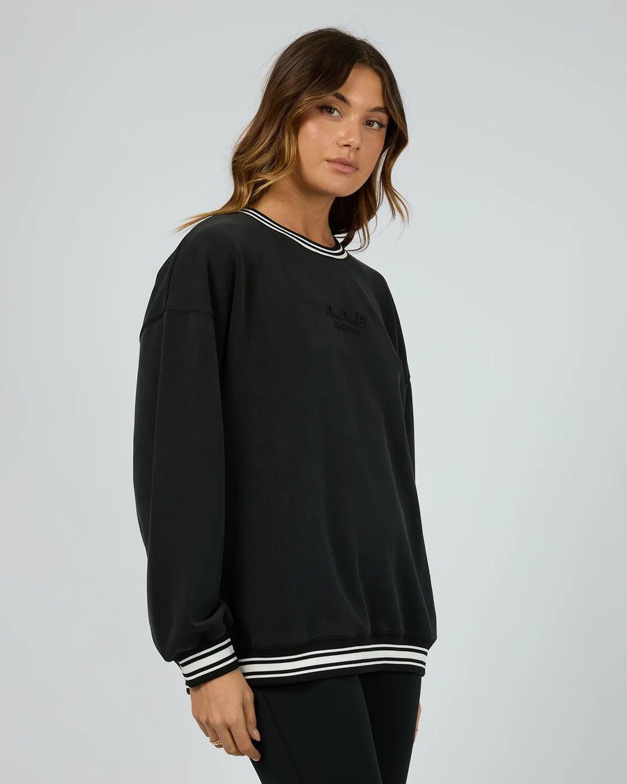 ALL ABOUT EVE LUXE ACTIVE COLLEGE CREW SWEATER - WILDROSE