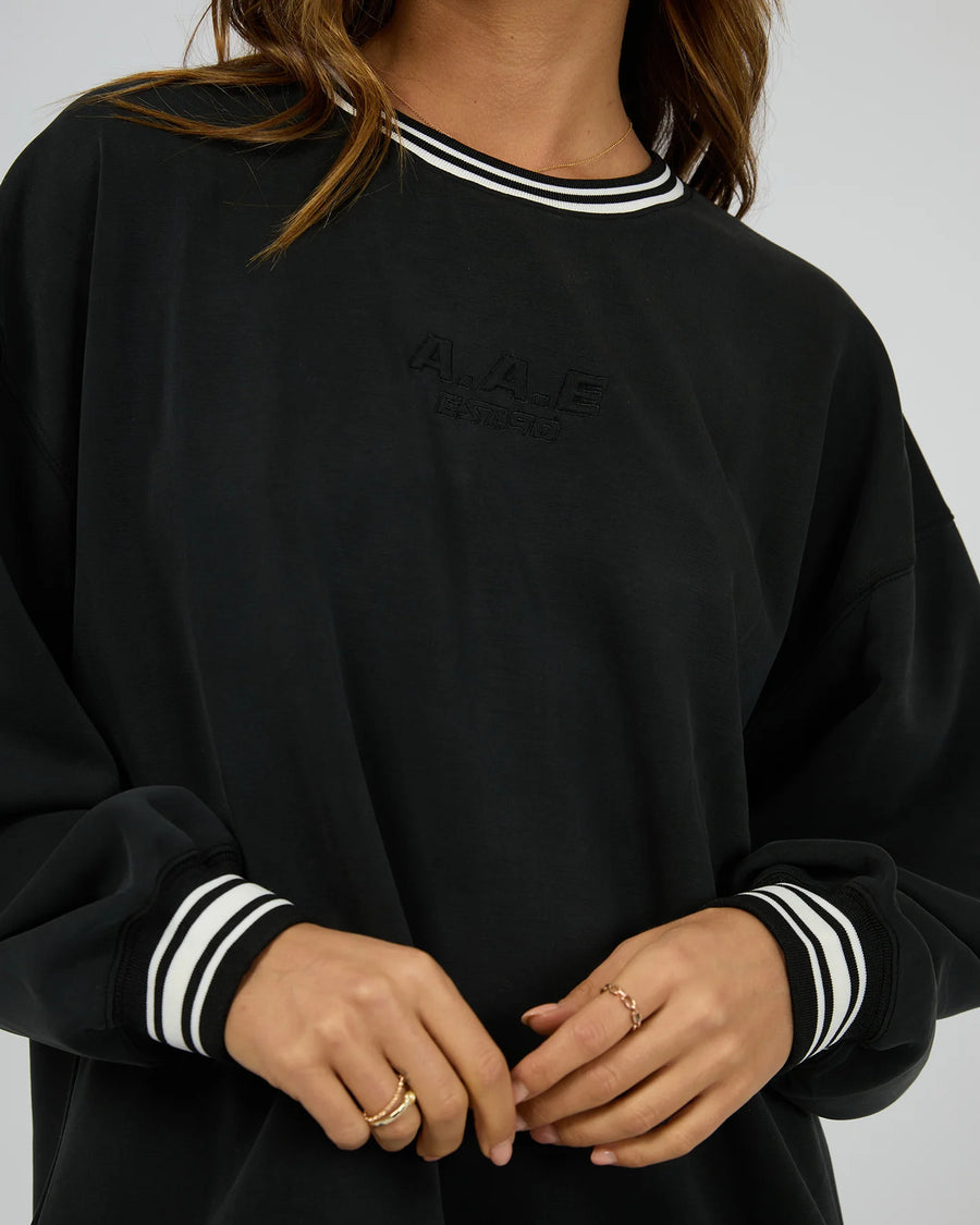 ALL ABOUT EVE LUXE ACTIVE COLLEGE CREW SWEATER - WILDROSE