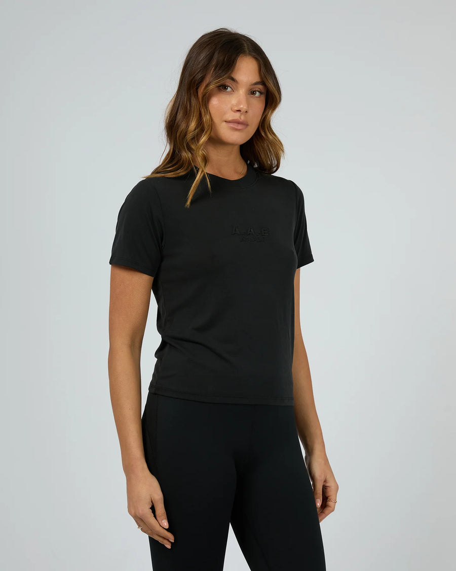 ALL ABOUT EVE LUXE ACTIVE TEE - BLACK - WILDROSE