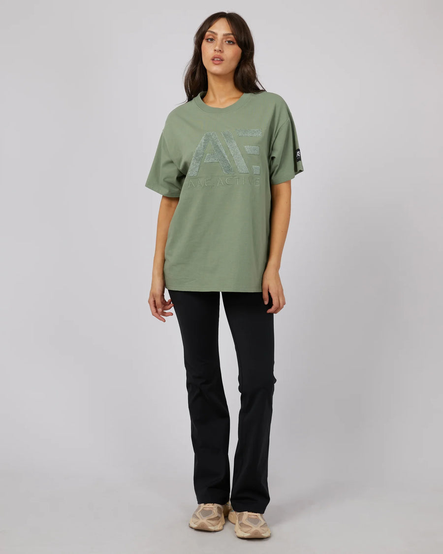 ALL ABOUT EVE BASE ACTIVE TEE - KHAKI - WILDROSE