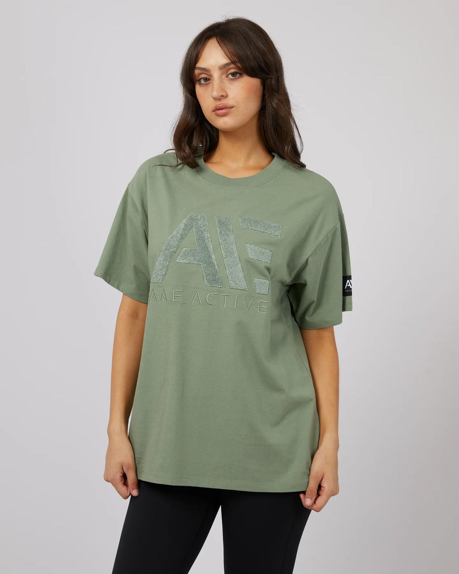 ALL ABOUT EVE BASE ACTIVE TEE - KHAKI - WILDROSE