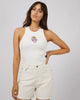 ALL ABOUT EVE DARIA RIB BABY TANK - VINTAGE WHITE - WILDROSE