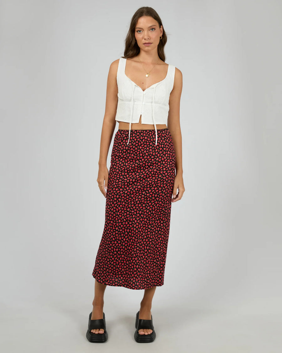 ALL ABOUT EVE  LANA MAXI SKIRT - RED - WILDROSE