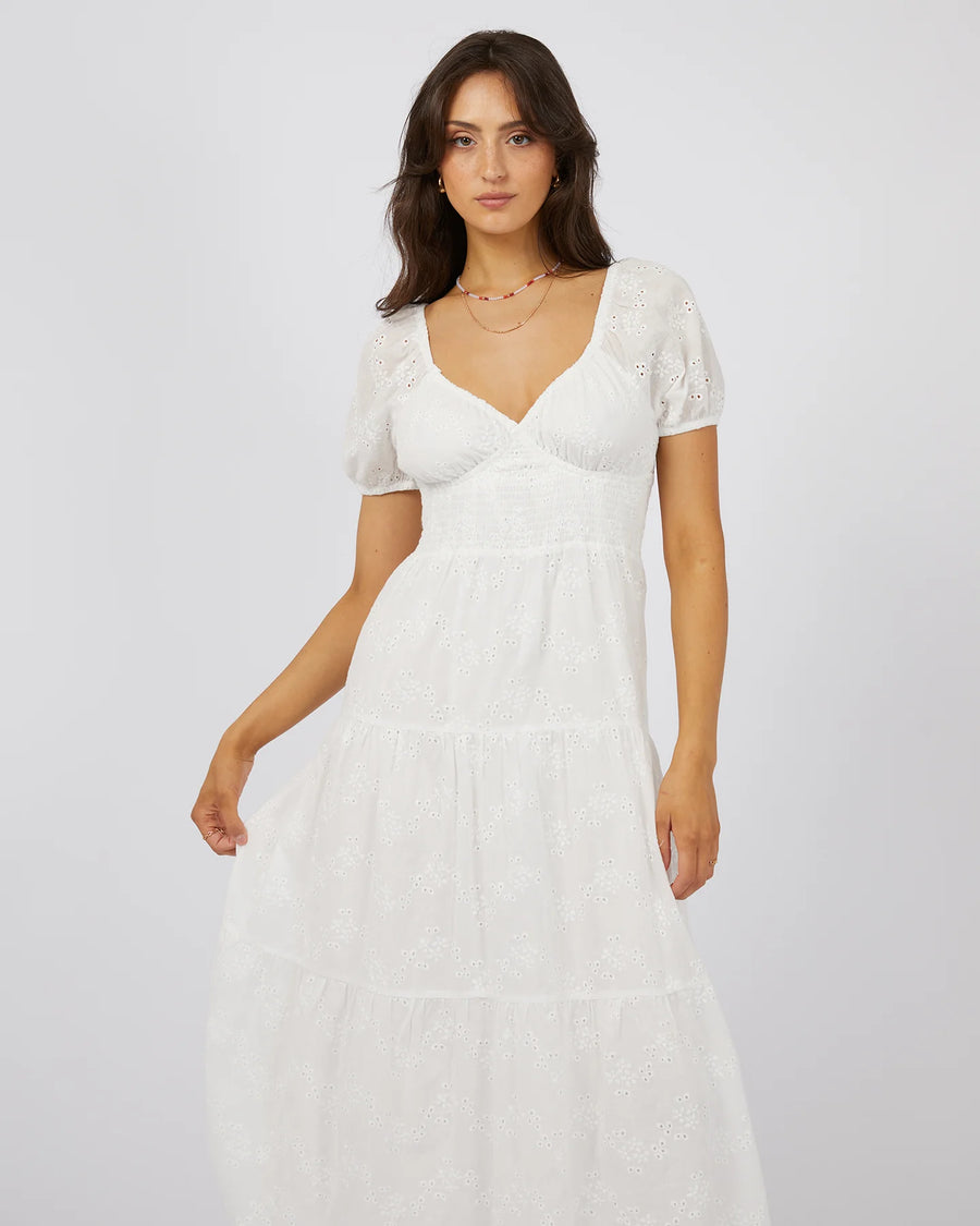 ALL ABOUT EVE SUTTON BRODERIE MAXI DRESS - VINTAGE WHITE - WILDROSE