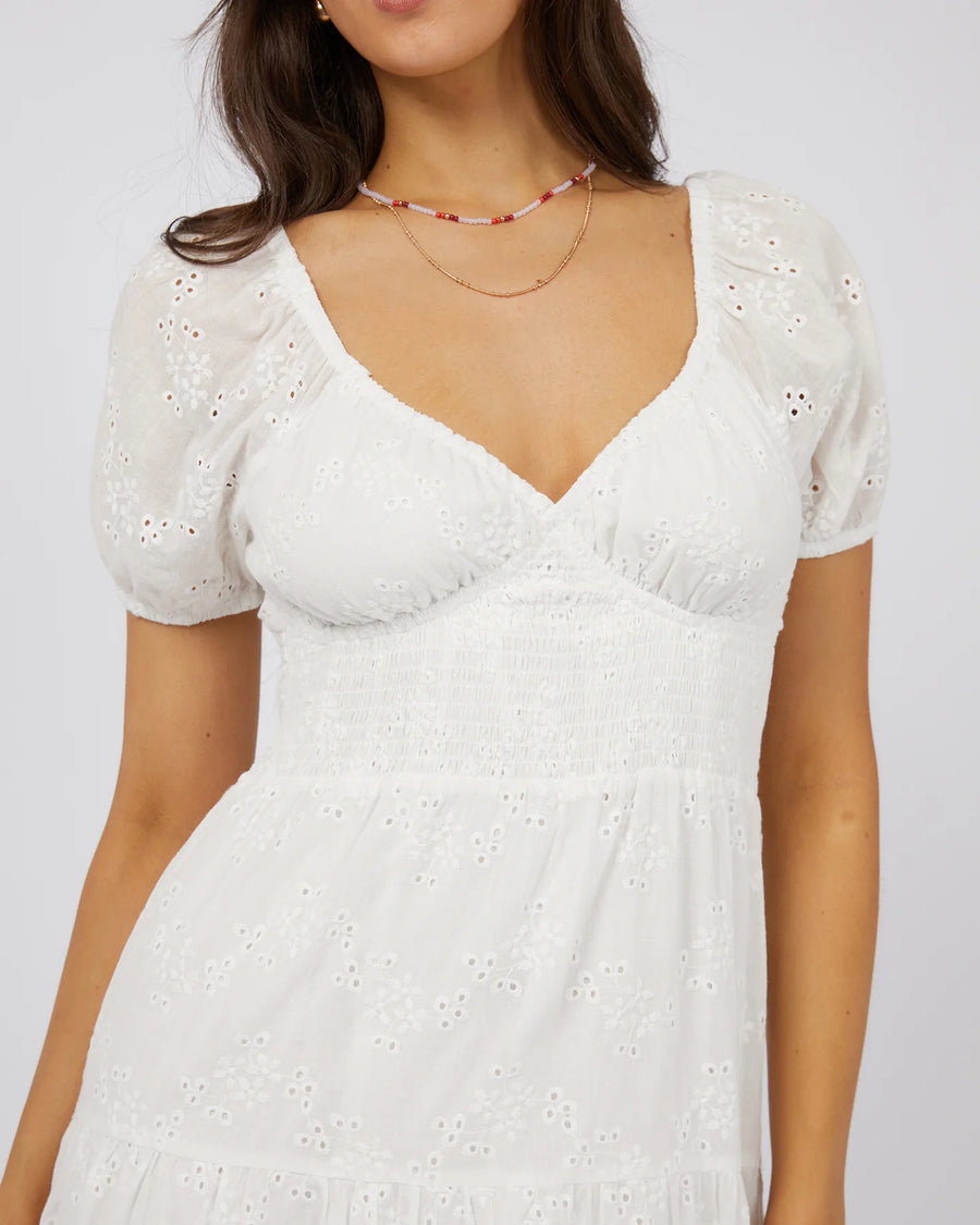 ALL ABOUT EVE SUTTON BRODERIE MAXI DRESS - VINTAGE WHITE - WILDROSE
