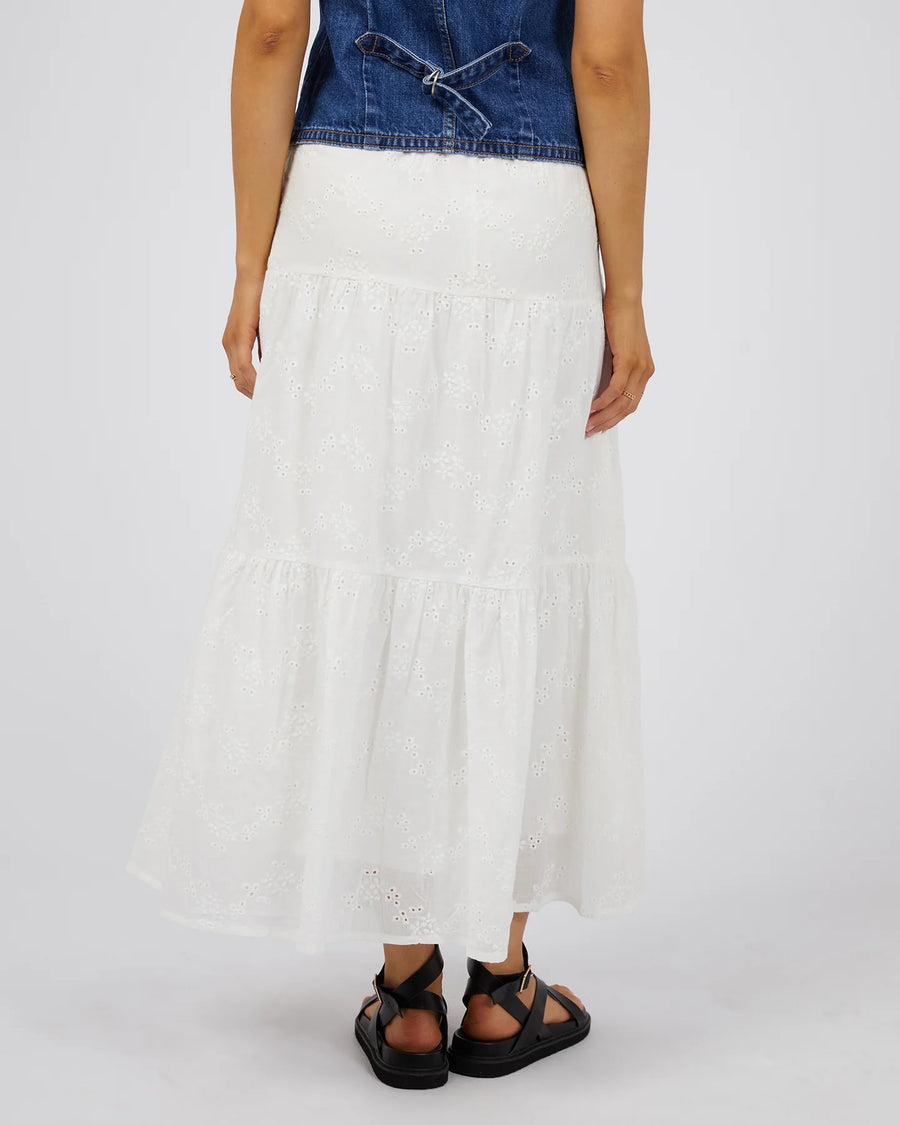 ALL ABOUT EVE SUTTON BRODERIE MAXI SKIRT - VINTAGE WHITE - WILDROSE