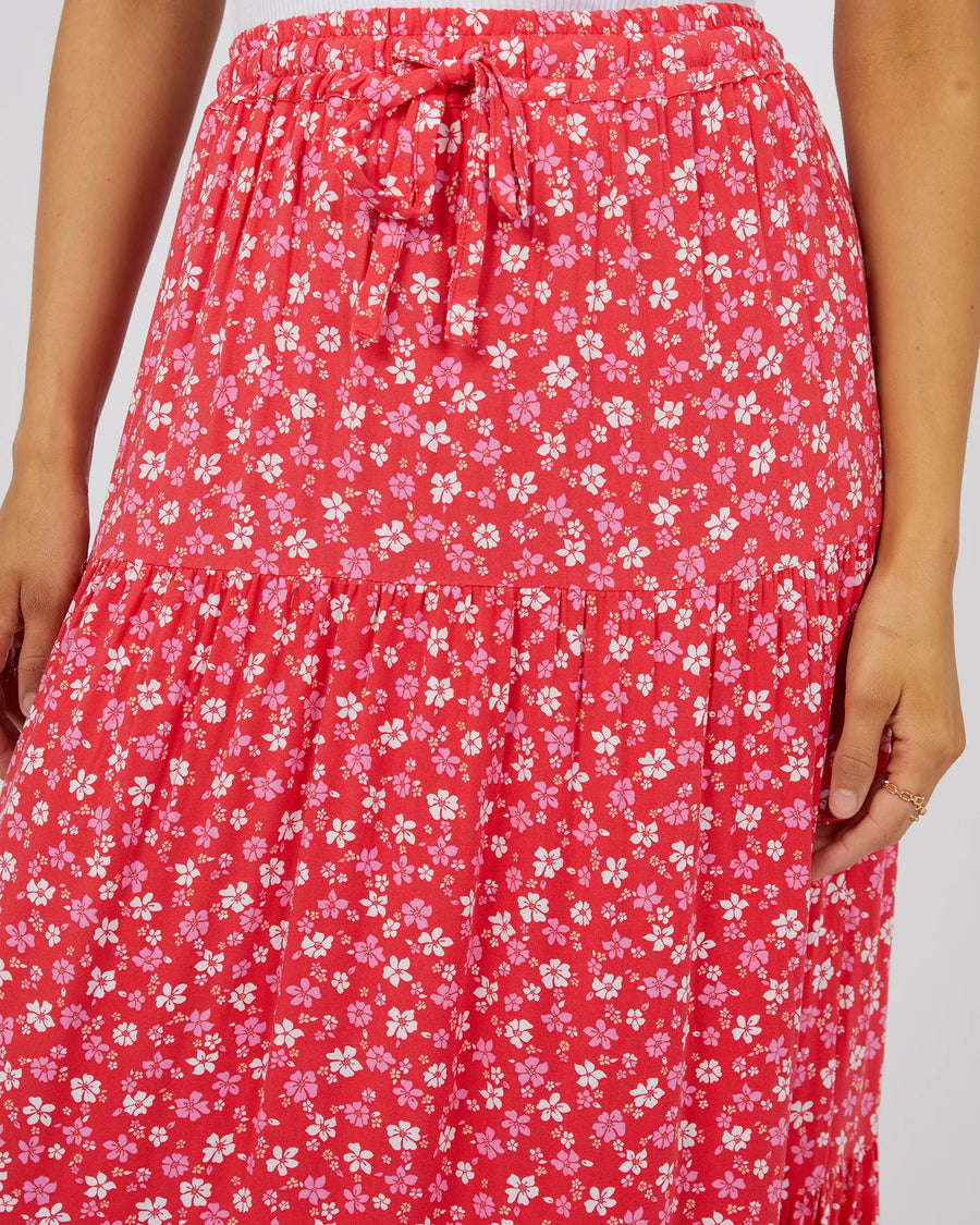 ALL ABOUT EVE DOLLY MAXI SKIRT - RED - WILDROSE