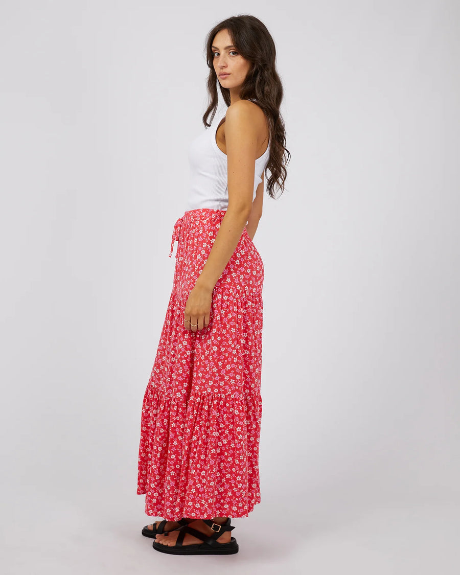 ALL ABOUT EVE DOLLY MAXI SKIRT - RED - WILDROSE