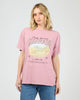 ALL ABOUT EVE ROCKY MOUNTAINS RELAXED TEE - QUARTZ PINK - WILDROSE