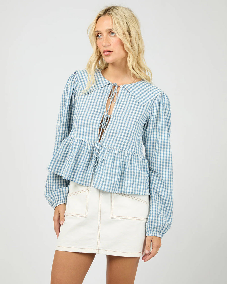 ALL ABOUT EVE MICKY LS TOP - CHECK - WILDROSE