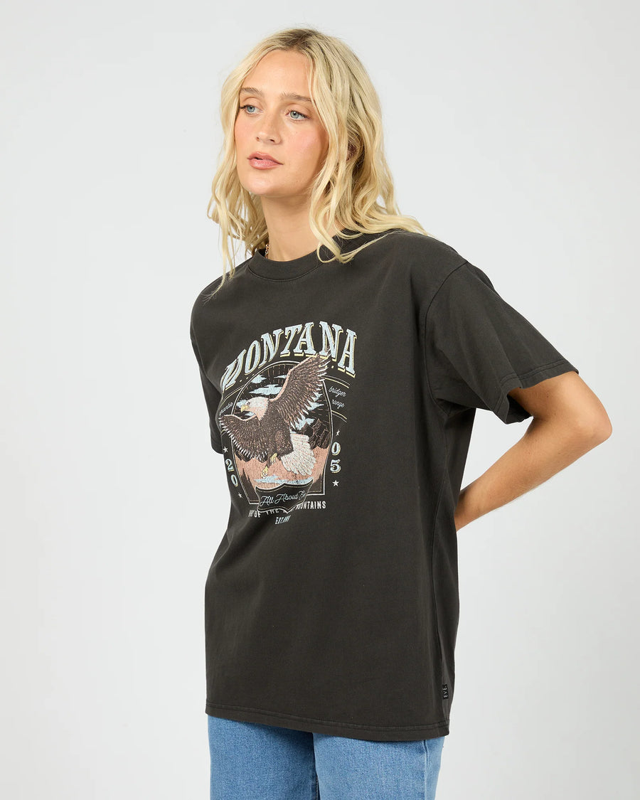 ALL ABOUT EVE MONTANA RELAXED TEE - WASHED BLACK - WILDROSE