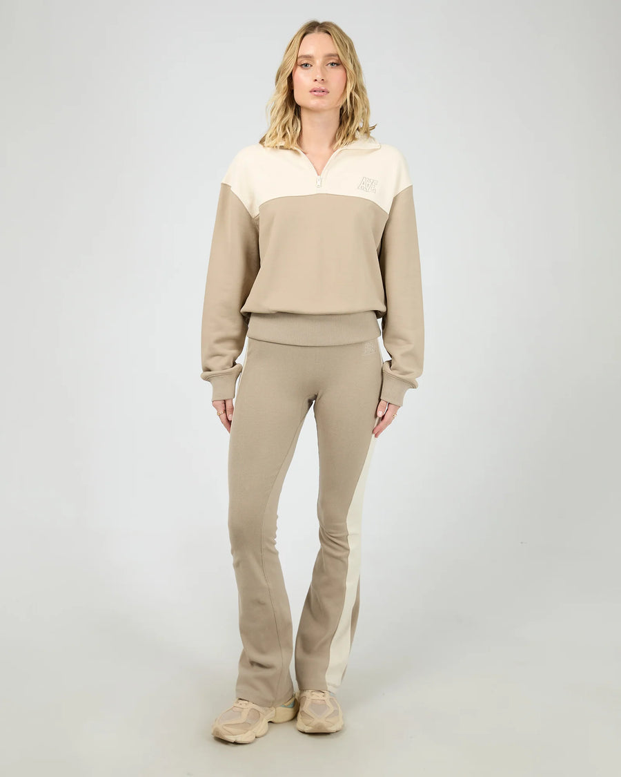 ALL ABOUT EVE LUXE ACTIVE QUARTER ZIP - STONE - WILDROSE