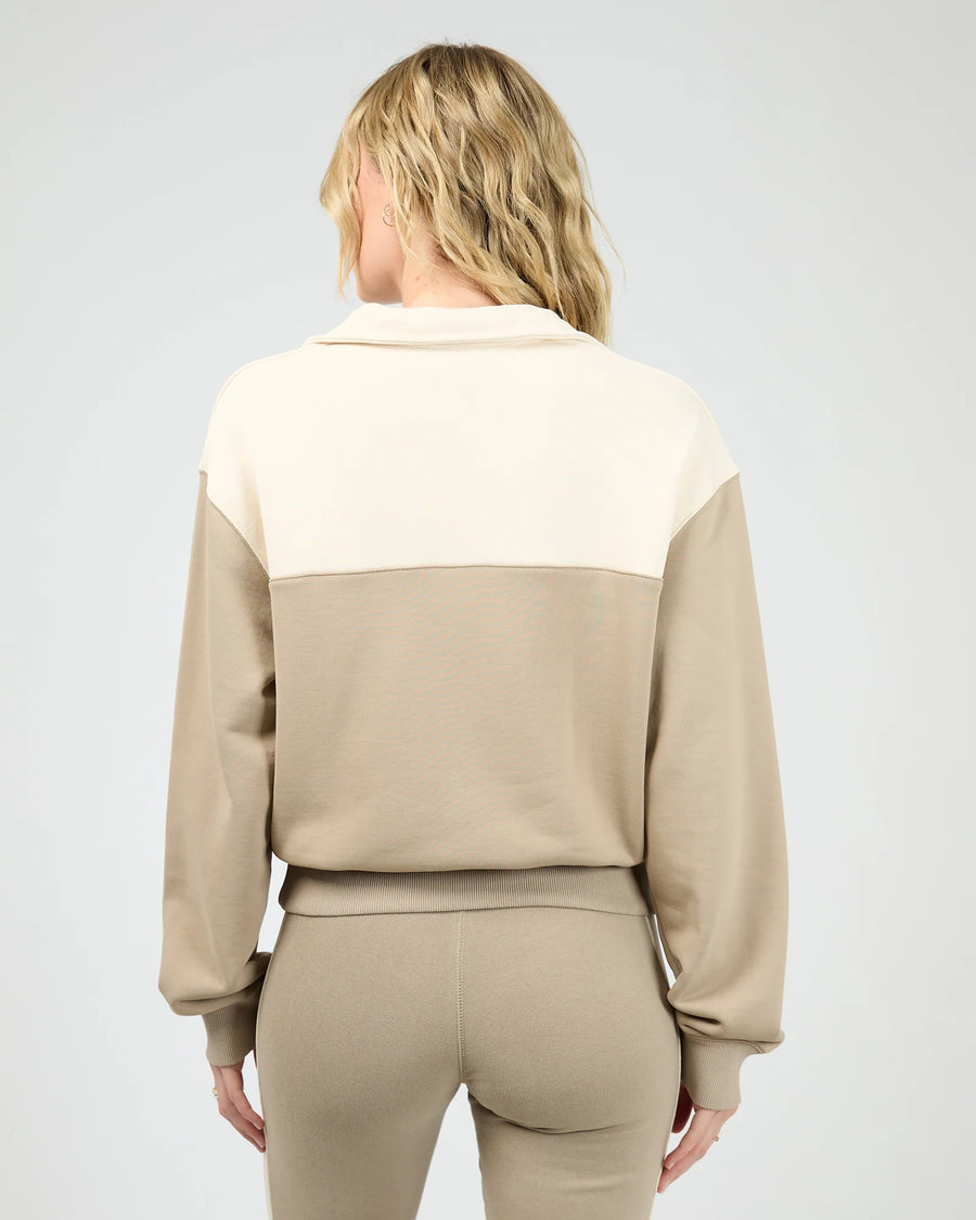 ALL ABOUT EVE LUXE ACTIVE QUARTER ZIP - STONE - WILDROSE