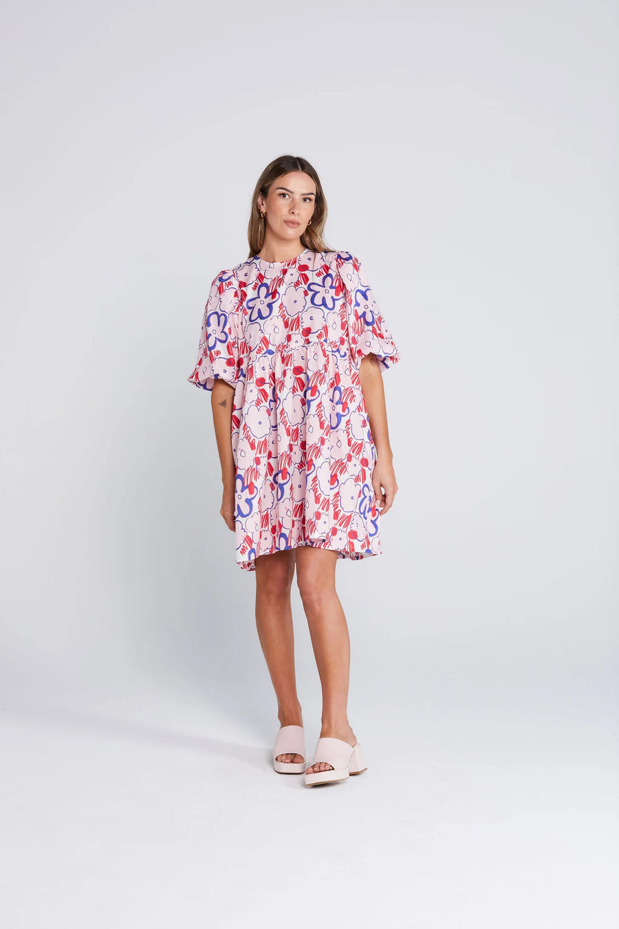 THING THING SPIN DRESS - SQUIGGLE BLOOM - WILDROSE