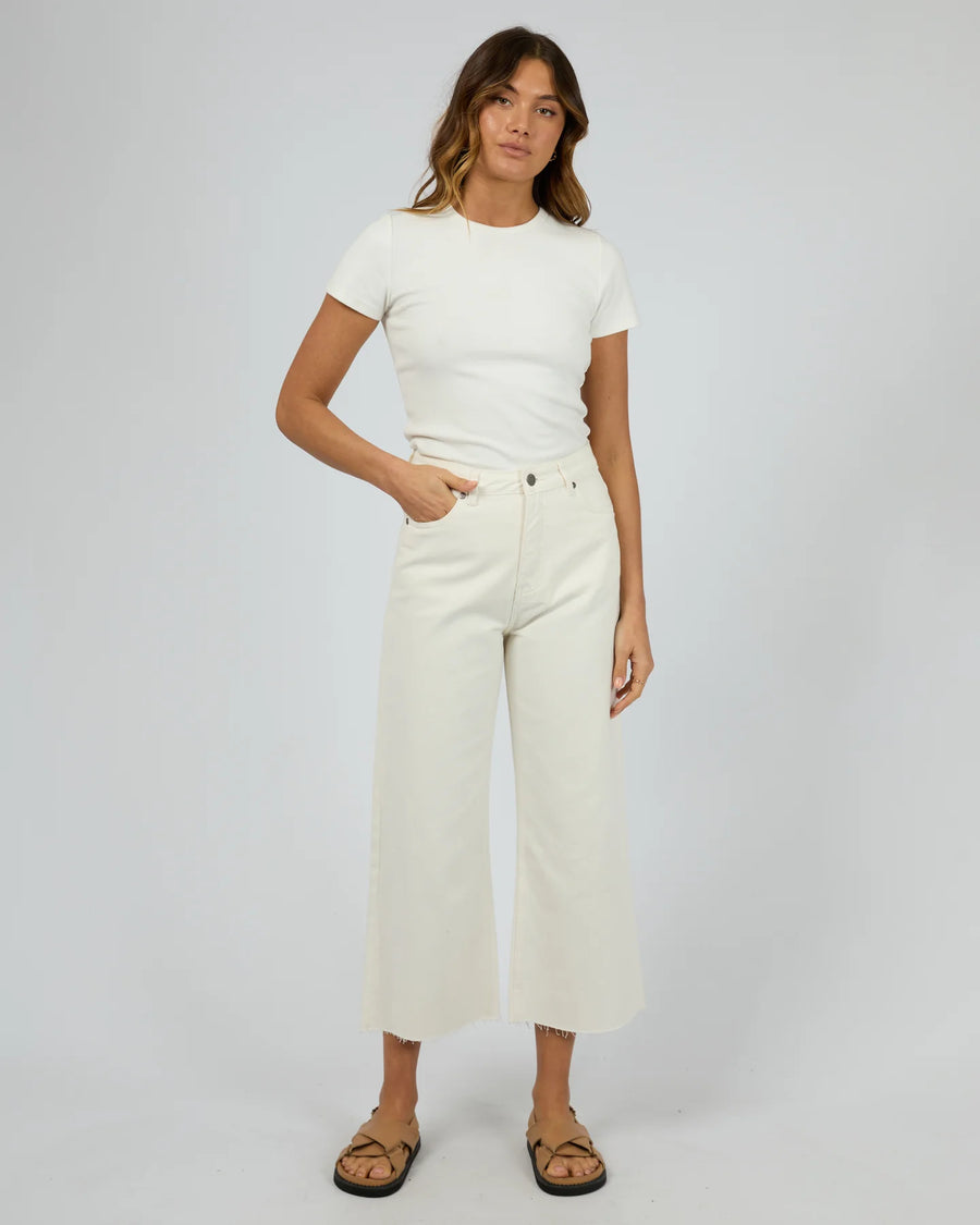 ALL ABOUT EVE CHARLIE HIGH RISE WIDE LEG JEAN - WHITE - WILDROSE