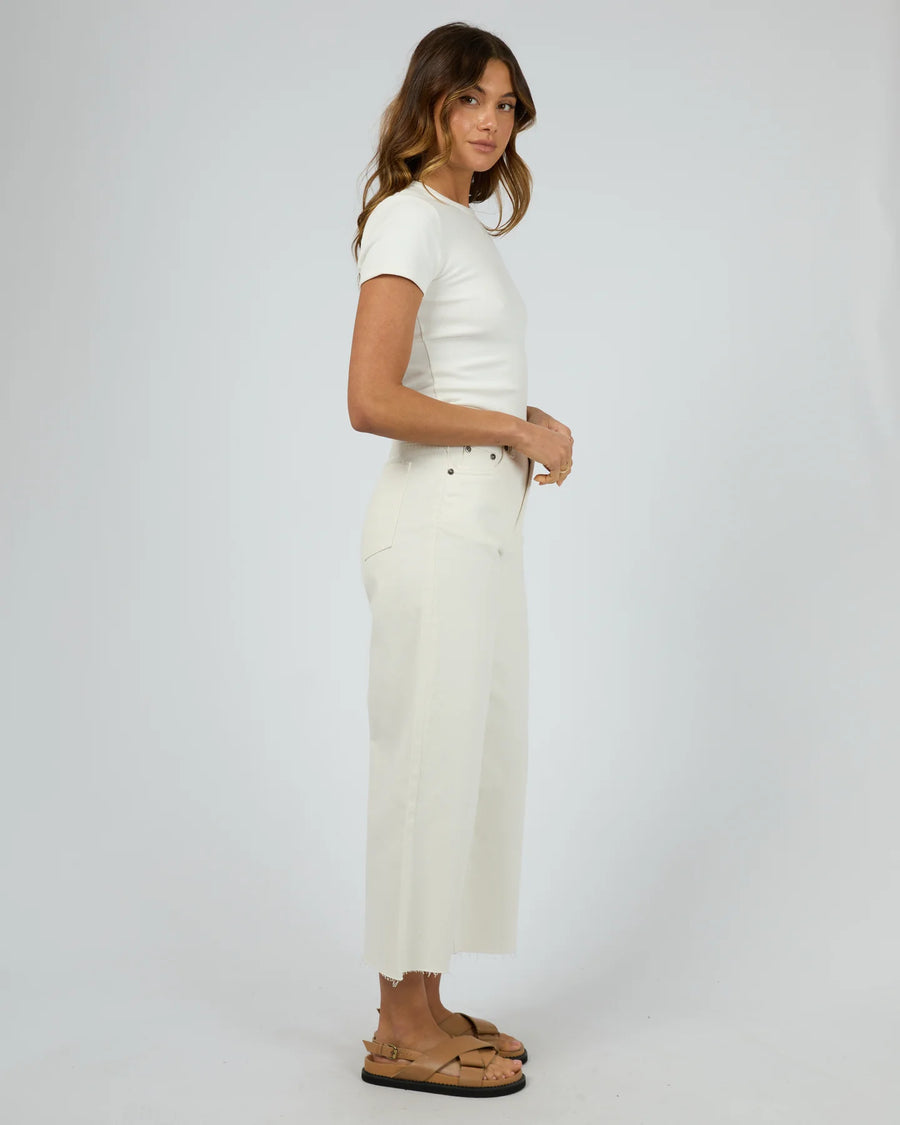 ALL ABOUT EVE CHARLIE HIGH RISE WIDE LEG JEAN - WHITE - WILDROSE 