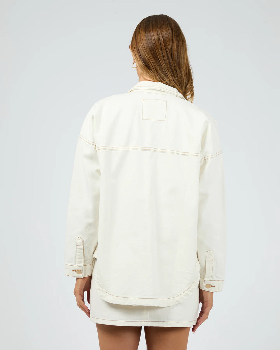 ALL ABOUT EVE COCO DENIM SHACKET - VINTAGE WHITE - WILDROSE