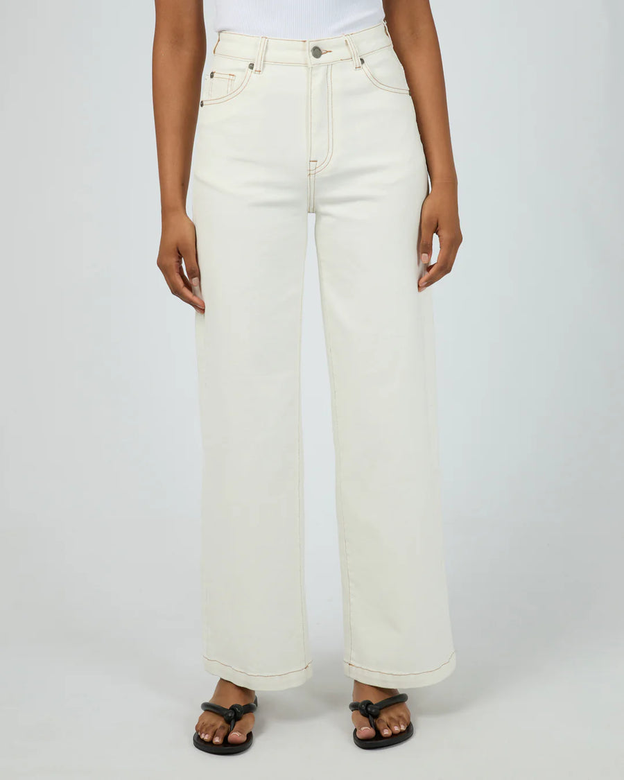ALL ABOUT EVE JACQUI WIDE LEG - VINTAGE WHITE - WILDROSE