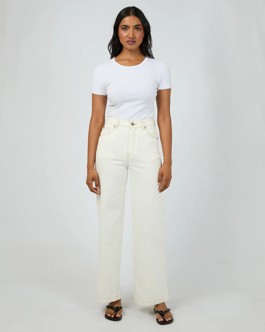 ALL ABOUT EVE JACQUI WIDE LEG - VINTAGE WHITE - WILDROSE