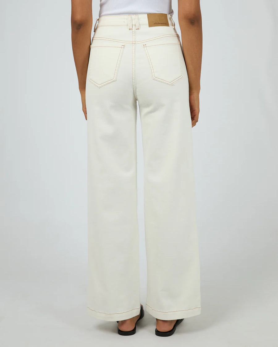 ALL ABOUT EVE JACQUI WIDE LEG - VINTAGE WHITE - WILDROSE