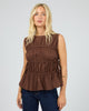 ALL ABOUT EVE LOU LOU TIE TOP - BROWN - WILDROSE