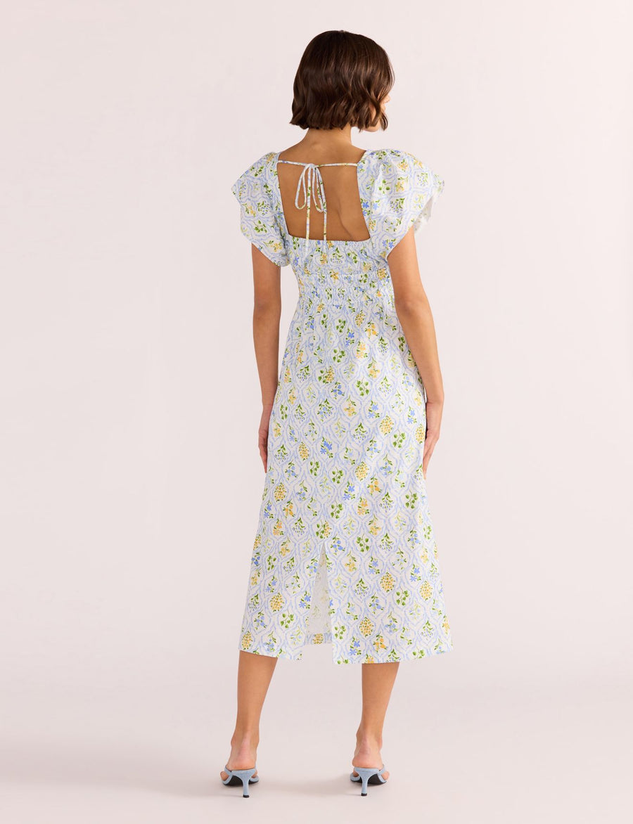 MINKPINK MEADOW FLUTTER MIDI DRESS - WILDROSE