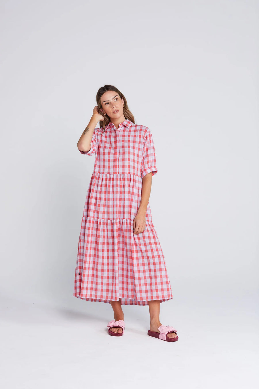 THING THING LUNA DRESS - CHECK MATE - WILDROSE