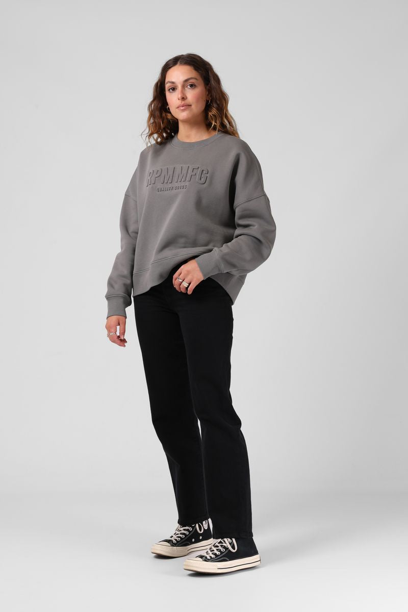 RPM BOSS SLOUCH CREW - CHARCOAL GREY - WILDROSE