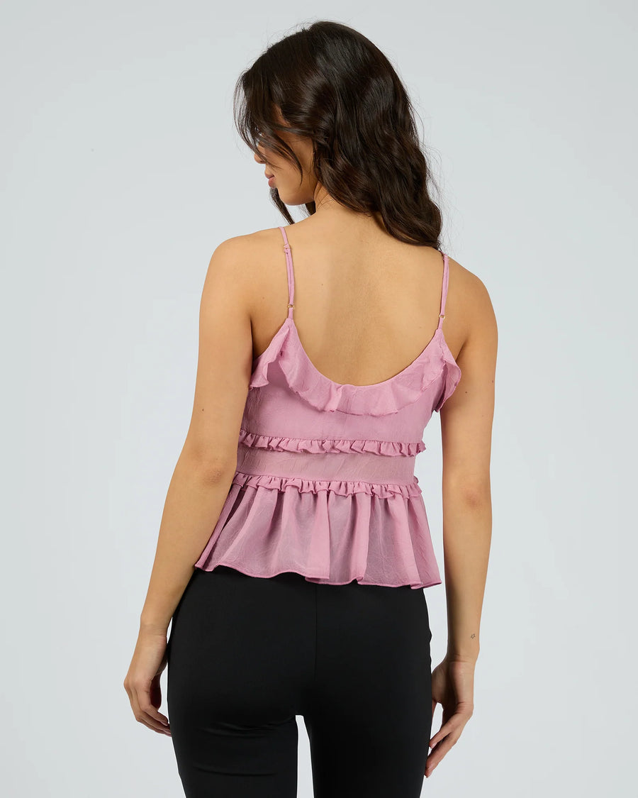 JORGE VERONICA RUFFLE CAMI - PINK - WILDROSE