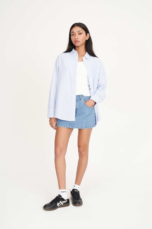 HUFFER CRUISE DAY SHIRT - ICE BLUE STRIPE - WILDROSE
