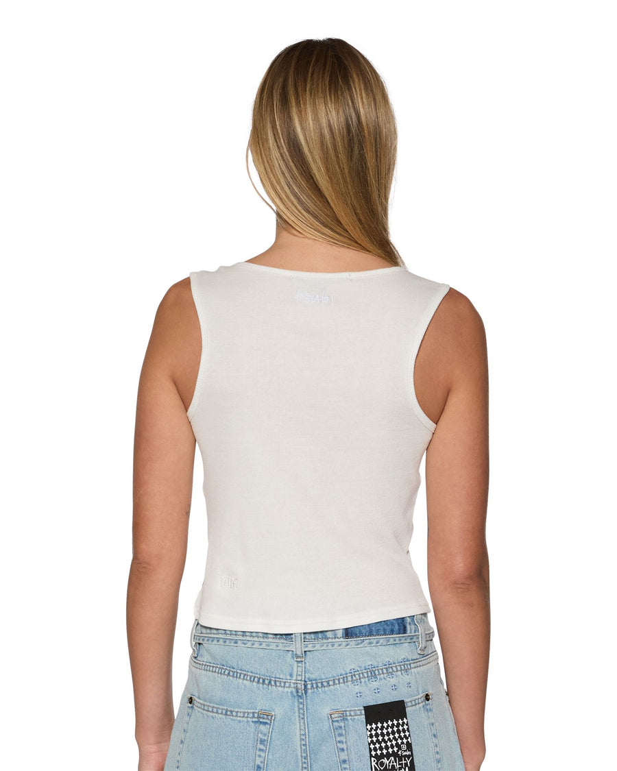 KSUBI TWISTED TANK - WHITE - WILDROSE