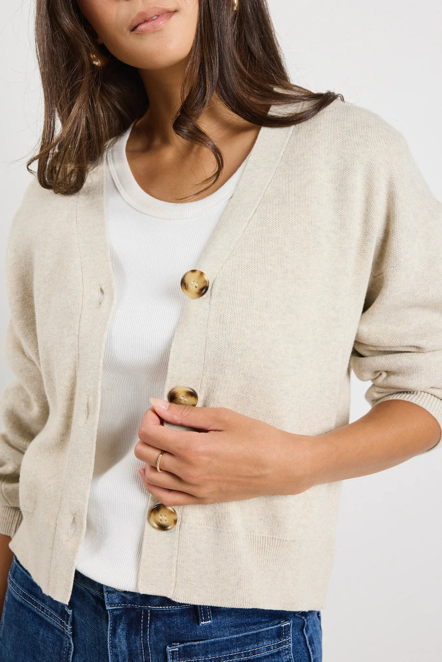 IVY + JACK  AGATHA OAT KNIT CARDIGAN - WILDROSE